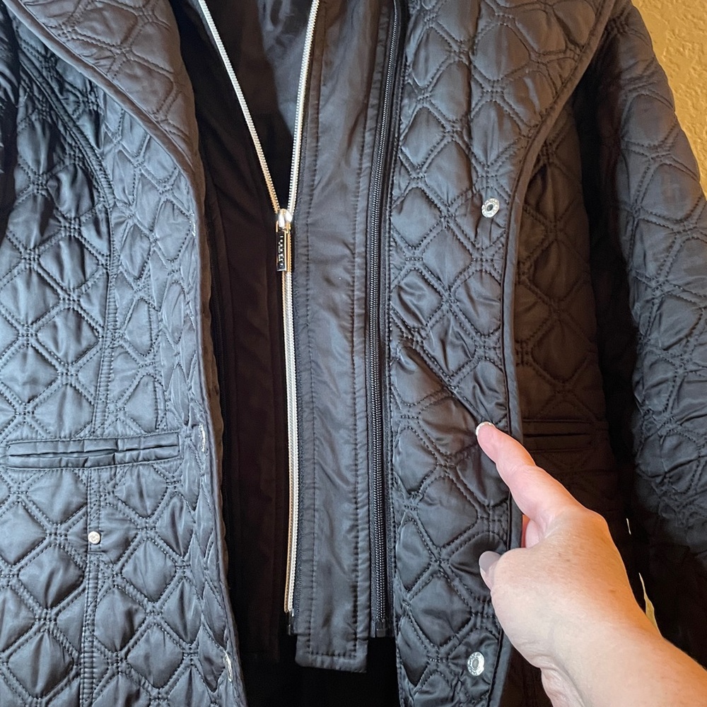 Laundry By Shelli Segal Black Quilted Puffer Coat size S - Picture 8 of 11